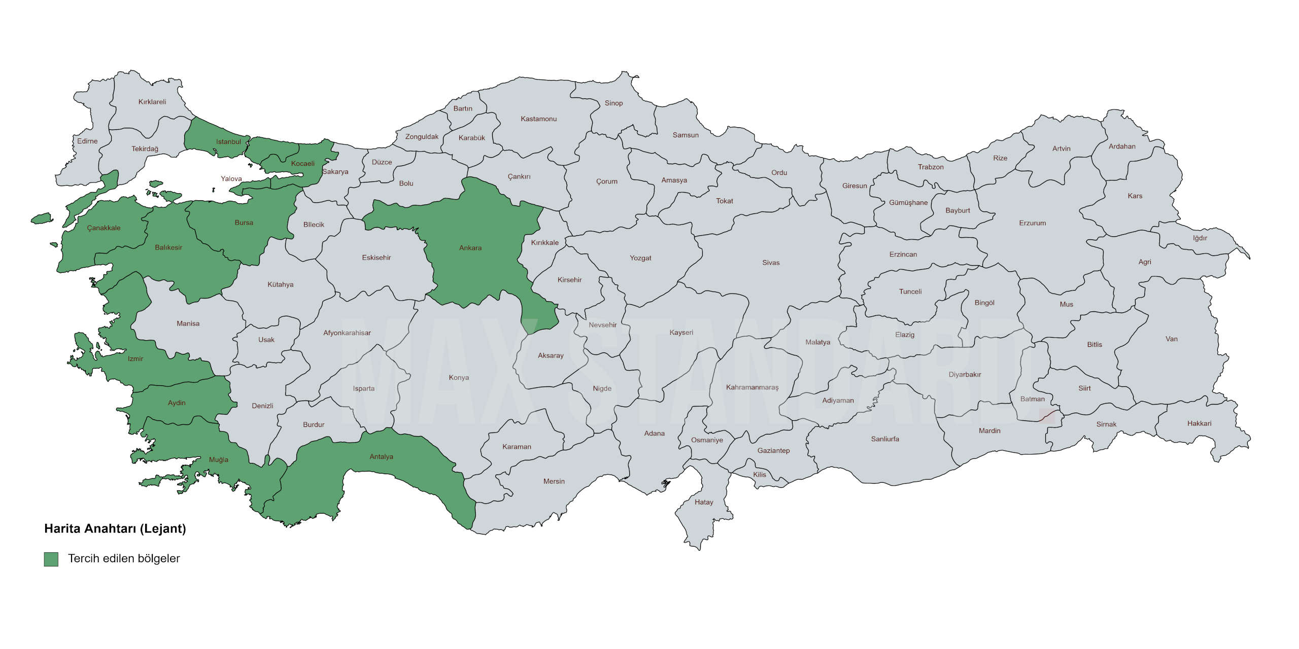 Max Standard Franchise Haritasi